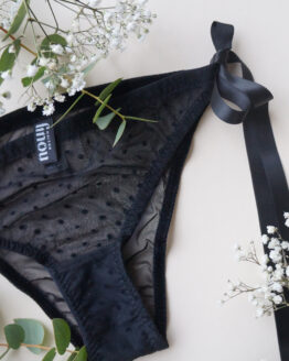 CULOTTE NOUEE FINOU_PLUMETIS&TULLE STRETCH_NOIR