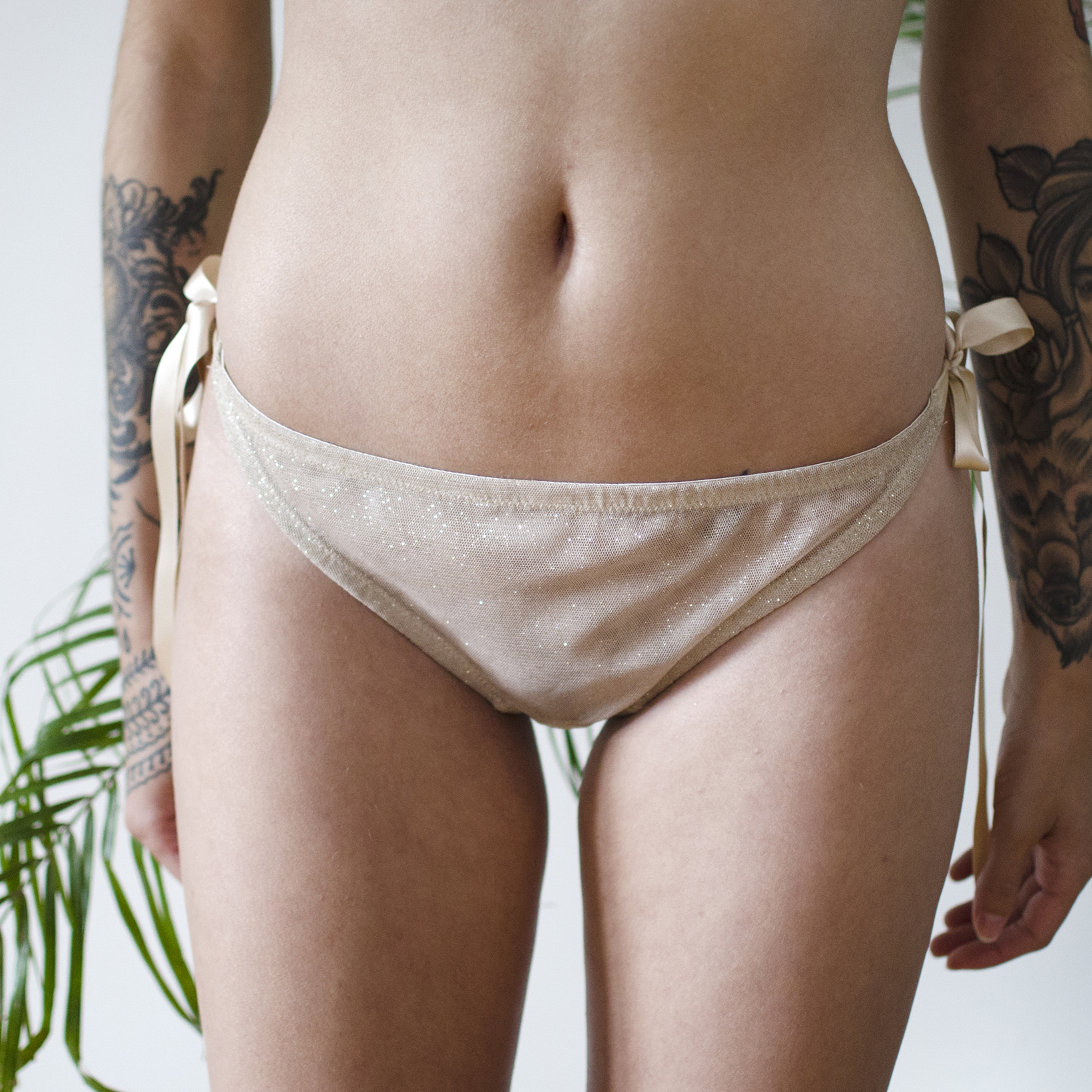 culotte nouée paillettes écru