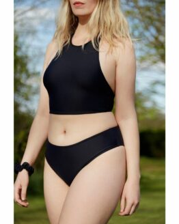 crop top de maillot de bain noir