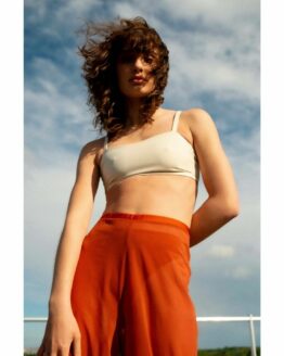 pantalon ajustable fluide ocre