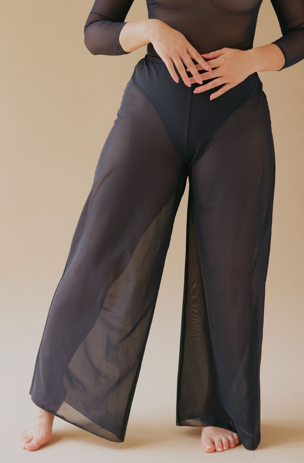 Pantalon online transparent noir