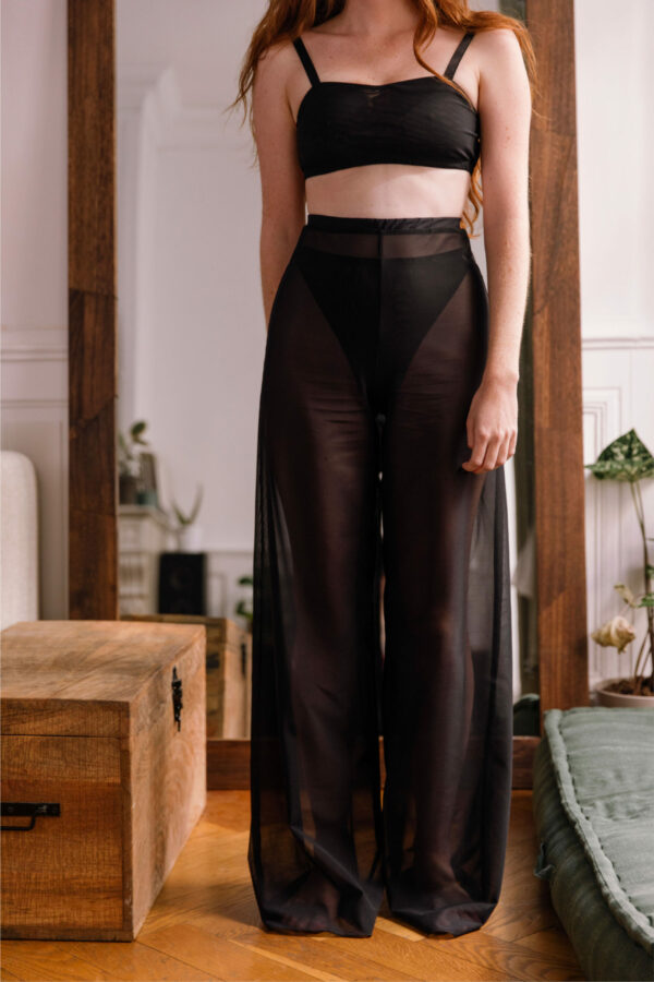pantalon louisa tulle stretch noir