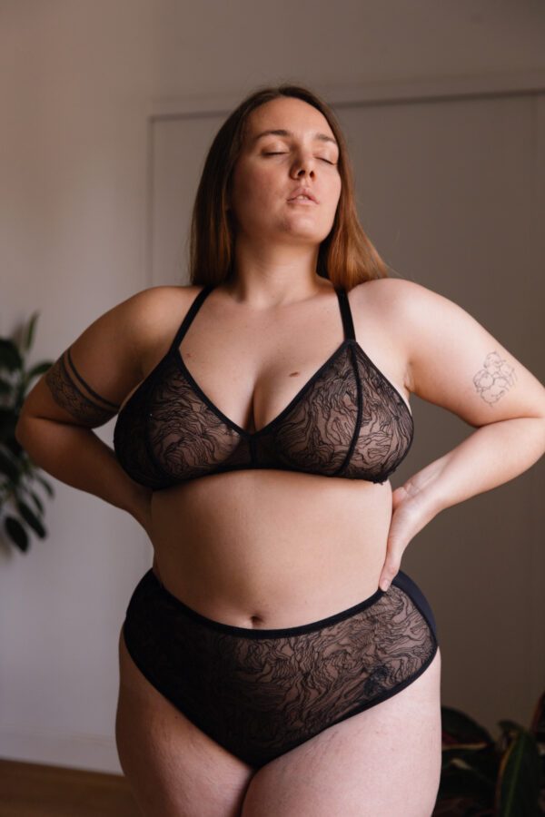 Bralette Claire Tulle Brodé Noire