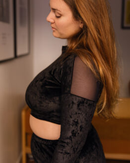 crop top Agnes velours noir