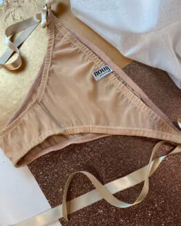 coffret culotte nouee tulle stretch rose poudre